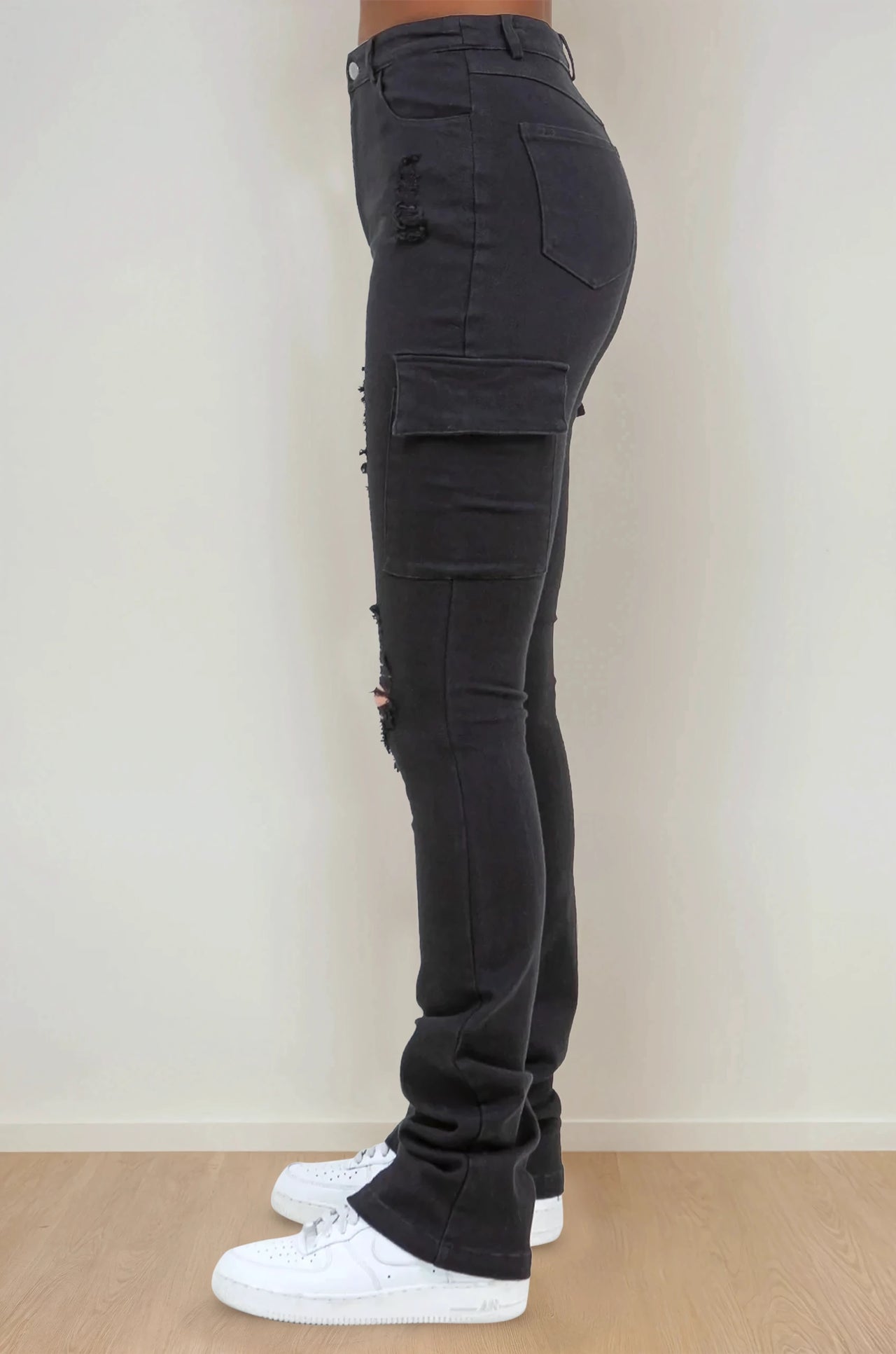 Infinity Stacked Cargo Pants - Pink Seal
