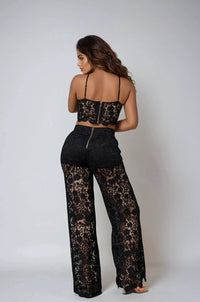 Thumbnail for Delicate yet bold. Sheer non-stretch lace set made from 100% polyester. Power in every layer.