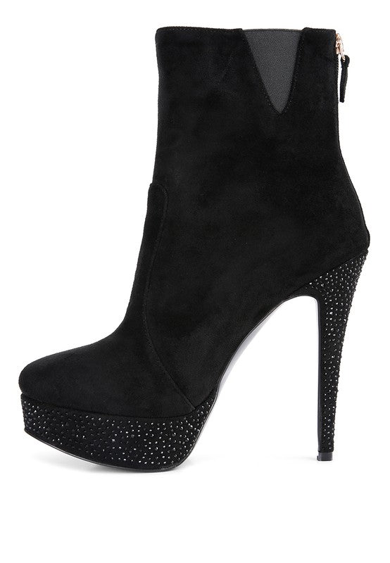 Inspire Microfiber High Heeled Ankle Boots