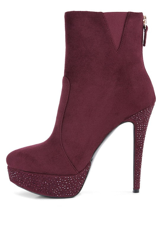 Inspire Microfiber High Heeled Ankle Boots