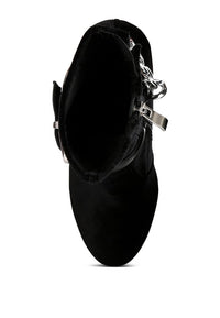 Thumbnail for ZEPPELIN High Platform Velvet Ankle Boots