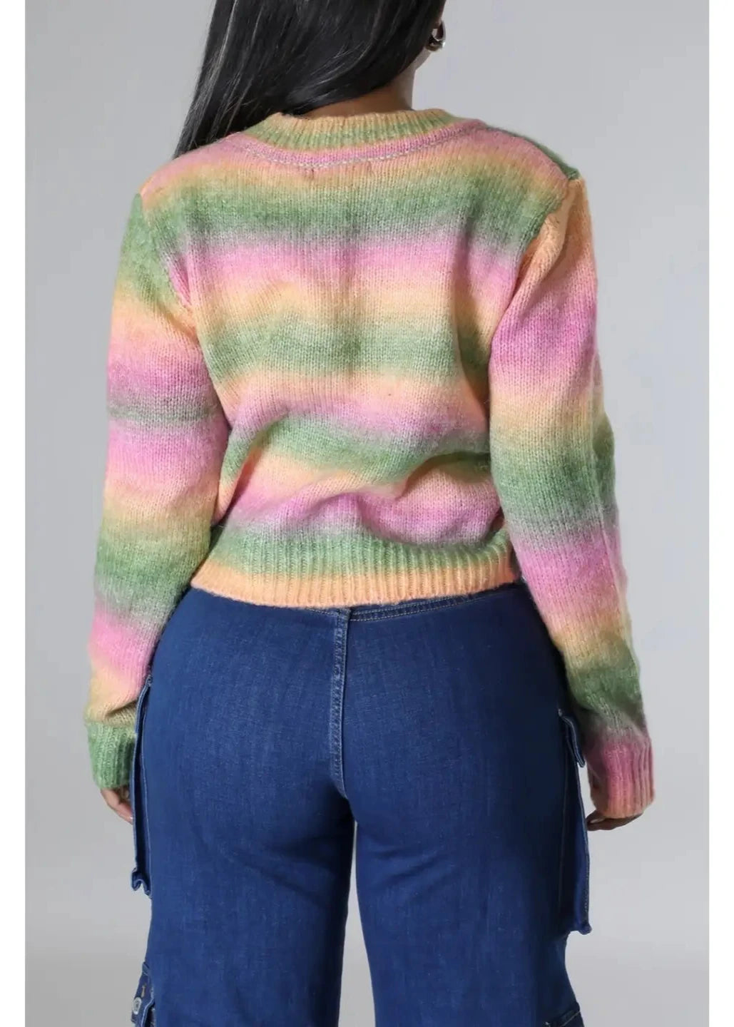 Blushing Bloom Button-Up Crop Cardigan Sweater - Pink Seal  