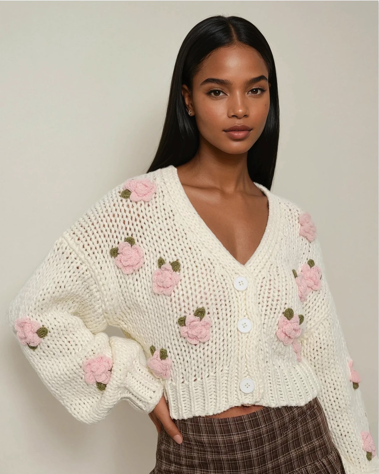 Bloom Babe Cardigan Sweater - Pink Seal  