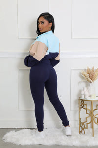 Thumbnail for Blush Two Piece Windbreaker Leggings Set