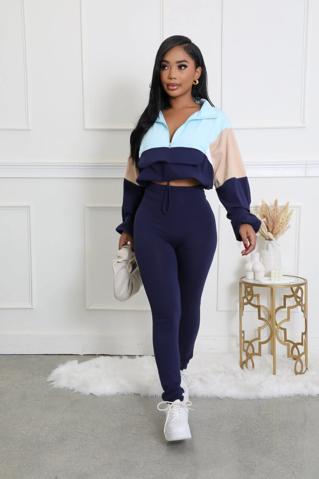 Blush Two Piece Windbreaker Leggings Set