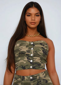Thumbnail for Combat Chic Strapless Tube Top - Pink Seal  