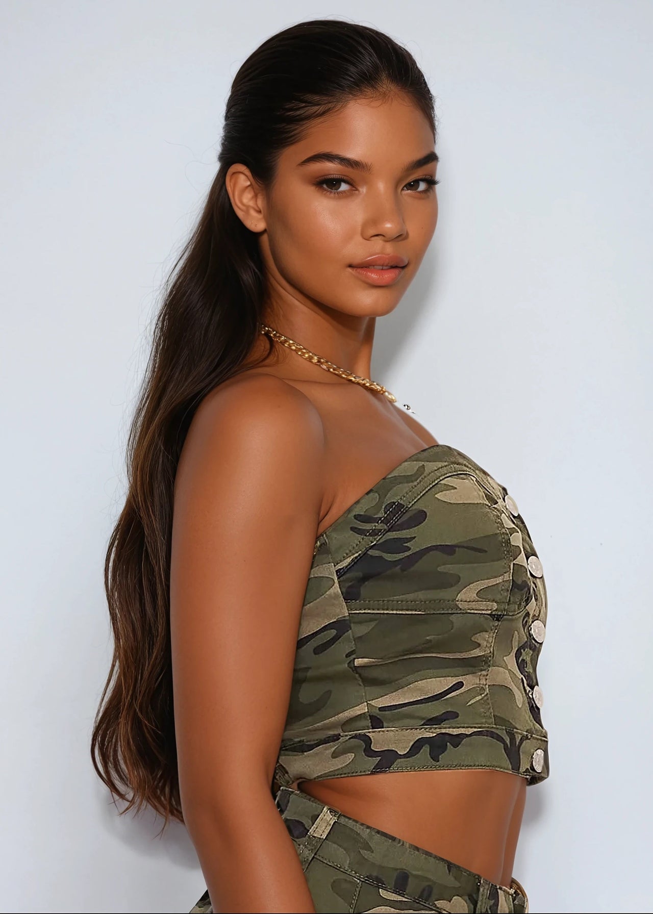 Combat Chic Strapless Tube Top - Pink Seal  