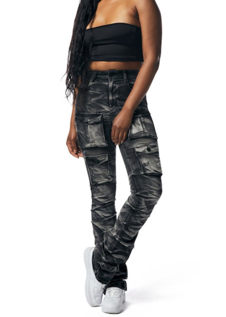 Double Stacked High Waist Skinny Jeans - Pink Seal  