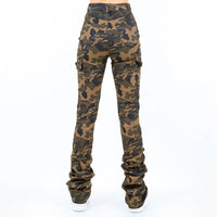 Thumbnail for GI Jane Ripped Cargo Stacked Pants / Juniors