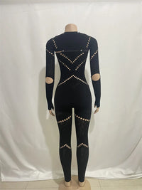 Thumbnail for DivaDrip Stretchy Laced Mesh Jumpsuit