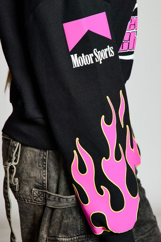 Ignite the Night Black Sweatshirt - Pink Seal  