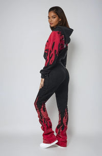 Thumbnail for Limitless Flame Two Piece Tracksuit Set - Pink Seal  