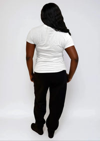 Thumbnail for White cotton “Self Made” fitted tee for confident everyday style.