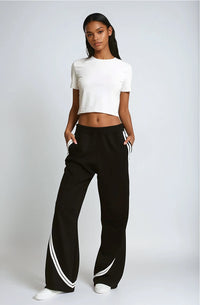 Thumbnail for Pink Seal Sprint Mode Cotton Wide  Leg Pants - Pink Seal  
