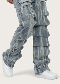 Thumbnail for Pink Seal High Waist bootcut jeans with detachable layered design
