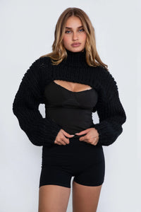 Thumbnail for Scarlett’s Heavy Cropped Gauge Sweater Knit Shrug