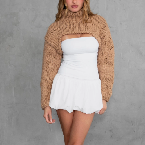 Scarlett’s Heavy Knitted Shrug - Pink Seal  