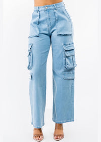 Thumbnail for She's Fly Flared High Waist jeans - Pink Seal  