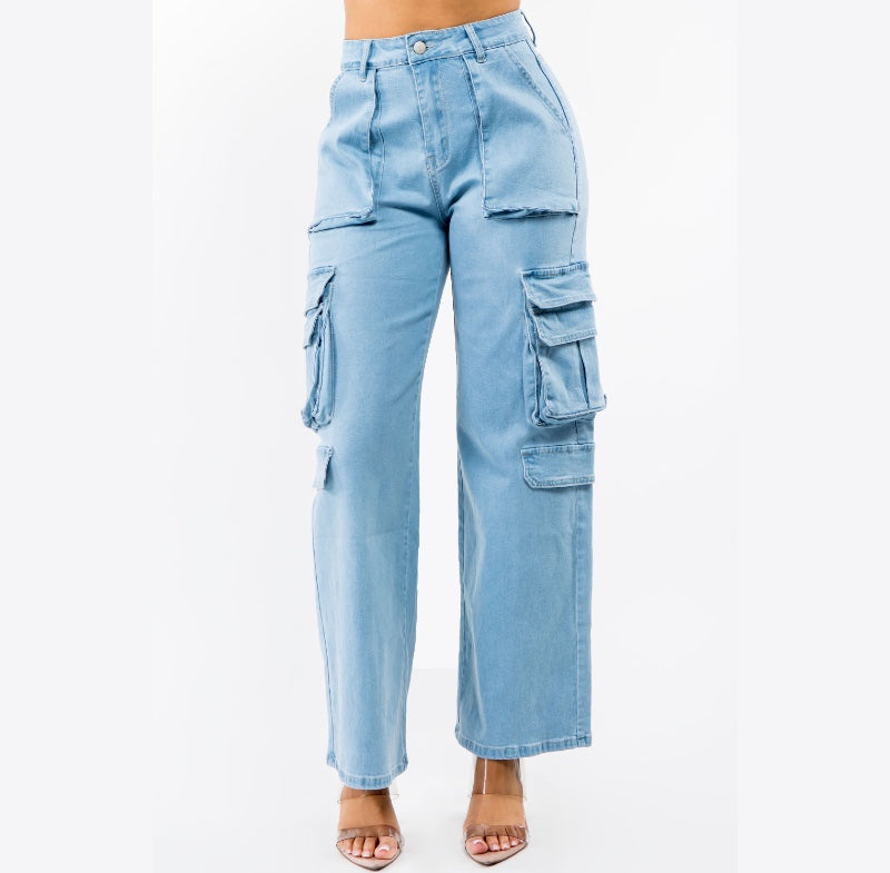 She's Fly High Waist Wide Leg Denim Jeans / Juniors