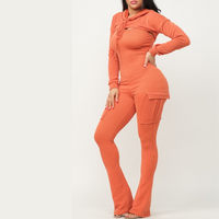 Thumbnail for Double Take Two Piece Hooded Top Jumpsuit Set