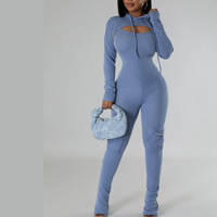 Thumbnail for Double Take Two Piece Hooded Top Jumpsuit Set