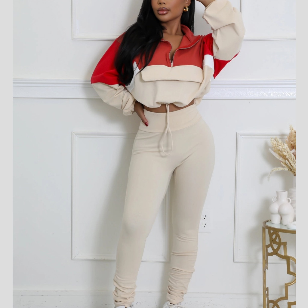 Blush Two Piece Windbreaker Leggings Set