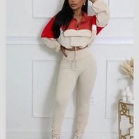 Thumbnail for Blush Two Piece Windbreaker Leggings Set