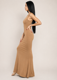Thumbnail for Sleeveless deep V-neck modal maxi dress for women