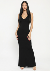 Thumbnail for Sleeveless deep V-neck modal maxi dress for women