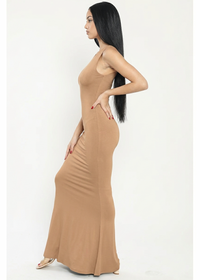 Thumbnail for Sleeveless deep V-neck modal maxi dress for women