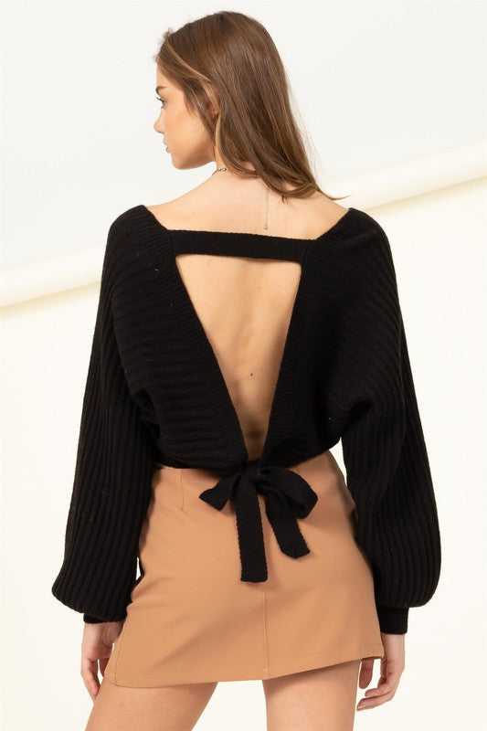 Steph Tie-Back Cropped Sweater