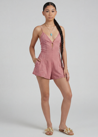 Thumbnail for Lightweight denim romper with adjustable straps for summer