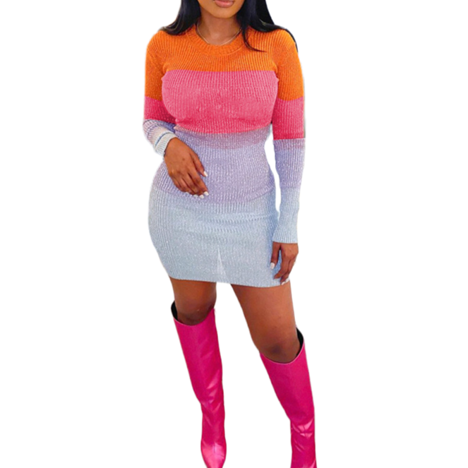 Gradient Sweater Mini Dress
