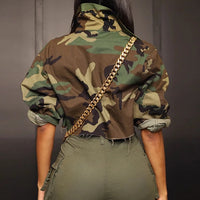 Thumbnail for TruVeil Crop Camo Jacket For Women | Pink Seal